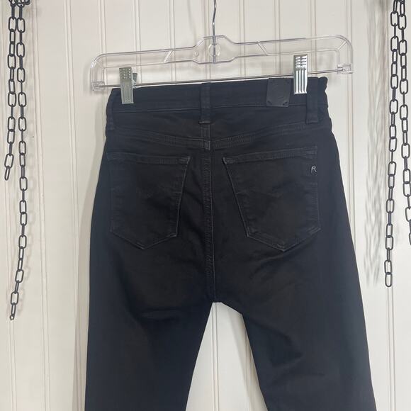 Replay Women’s Joi Black Distressed Ripped Knee Skinny Jeans Size 24 Mid Rise - Picture 5 of 12